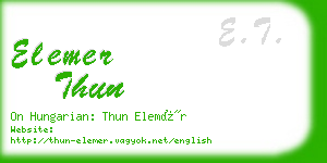 elemer thun business card